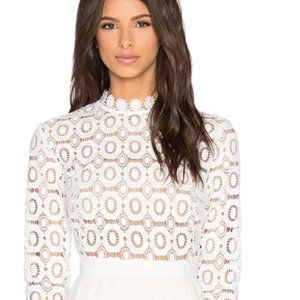 self portrait white dress NWT 8 Pleated Crochet